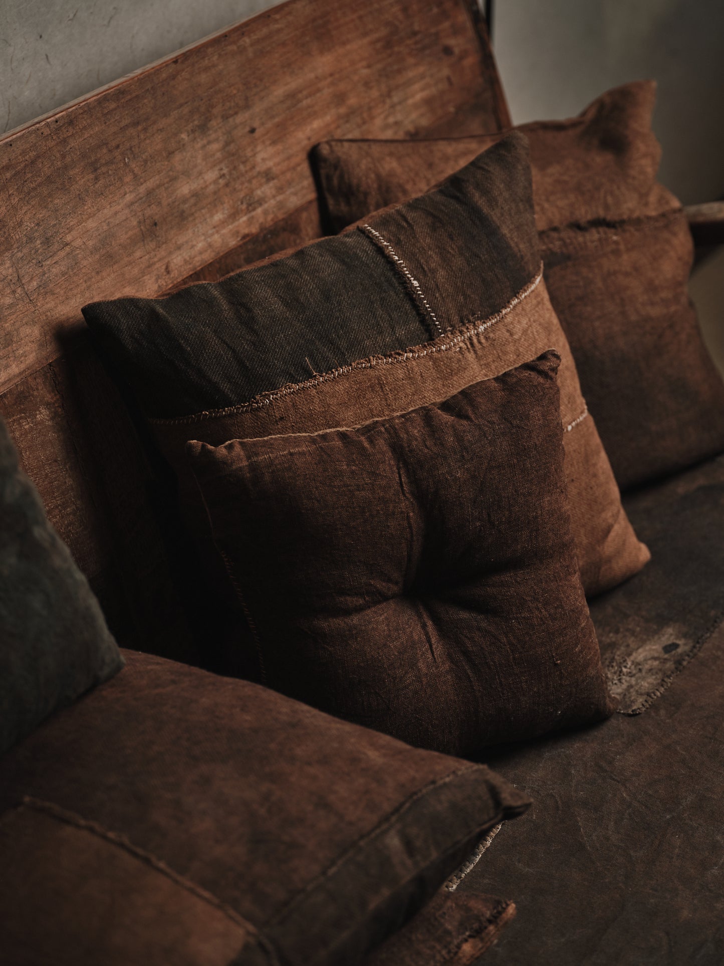 Aimai | Outdoor Zabuton | Persimmon Tannin Dye 03